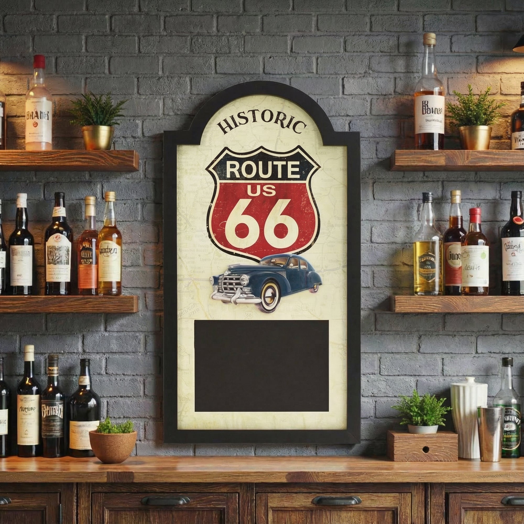 Route 66 Chalkboard Wall Decor Vintage Garage Bar Sign ...
