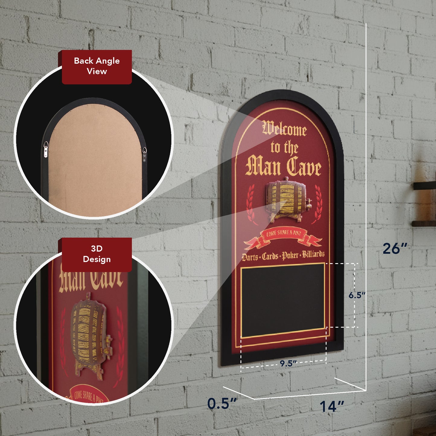 Welcome to the Man Cave Chalkboard Wall Decor Bar Sign