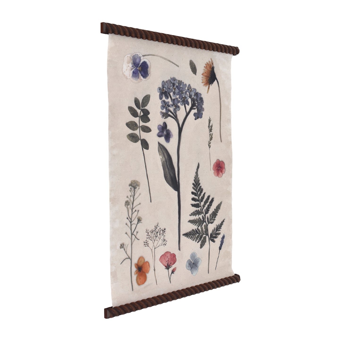 Spindle Tapestry Spring Floral Wall Art - Boho Botanical Decor