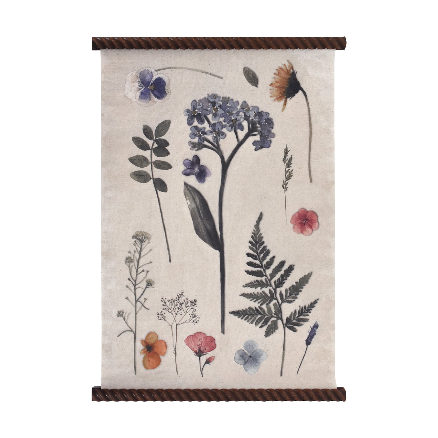Spindle Tapestry Spring Floral Wall Art - Boho Botanical Decor