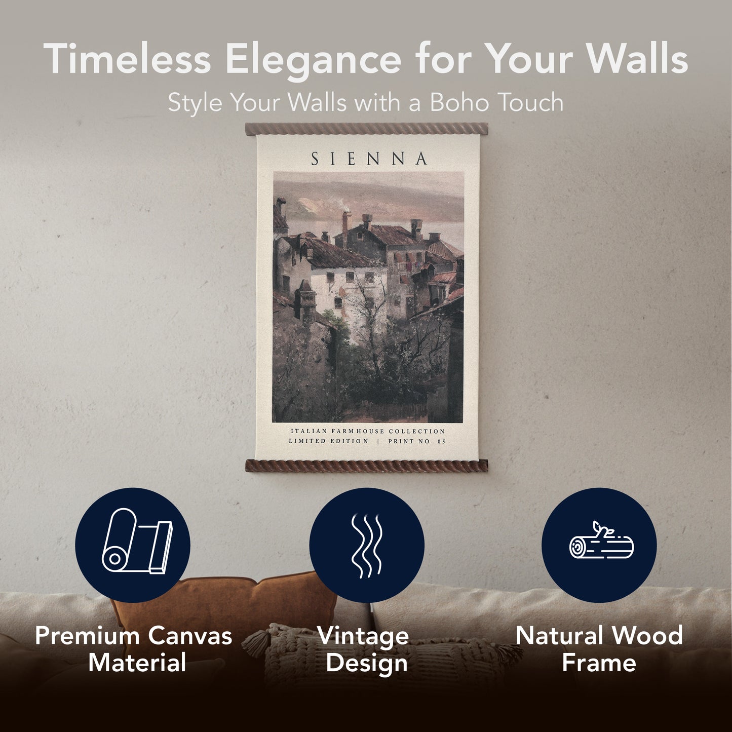 Spindle Tapestry Sienna Landscape Wall Art - Boho Decor