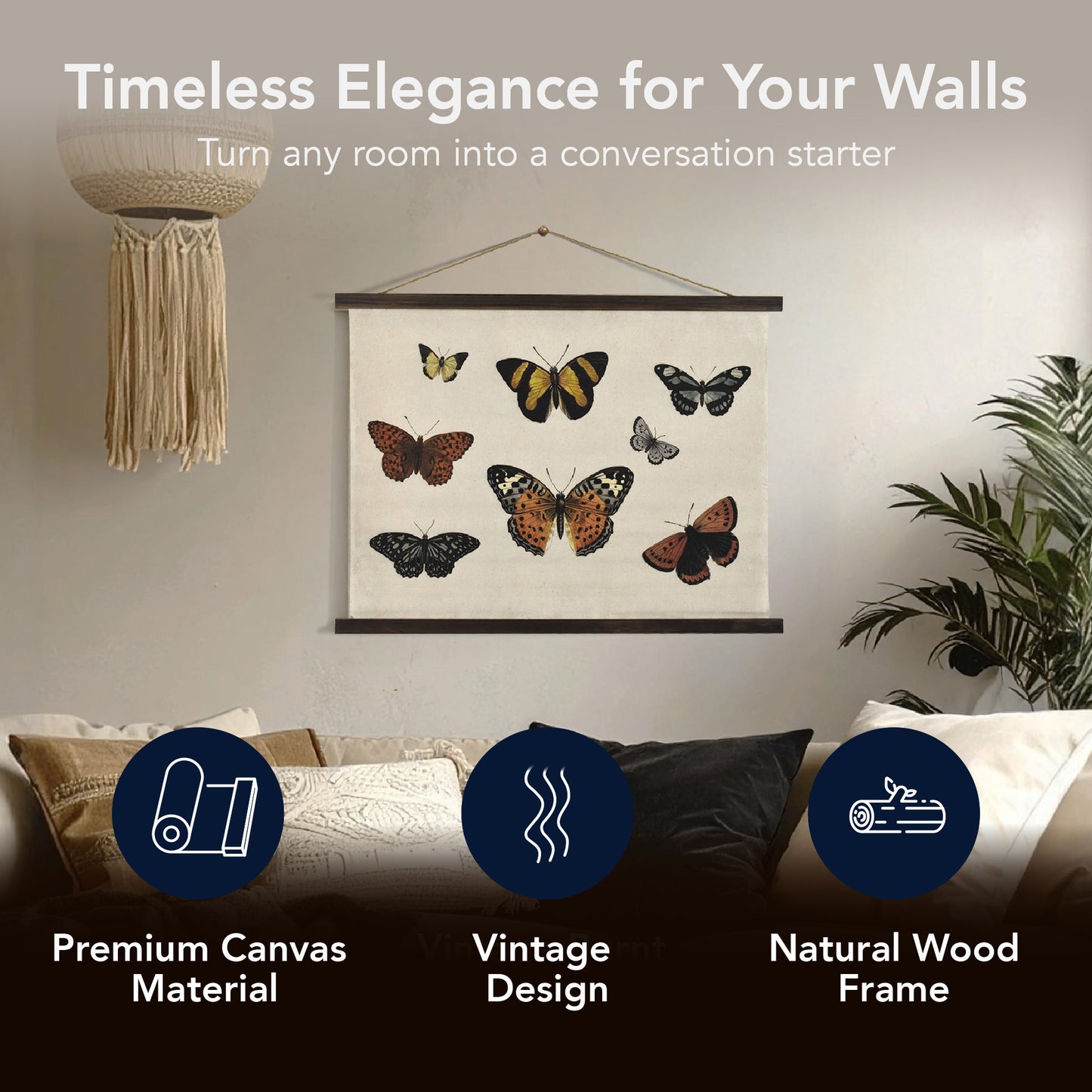 Butterflies Collage Tapestry Wall Art by Heather Myers