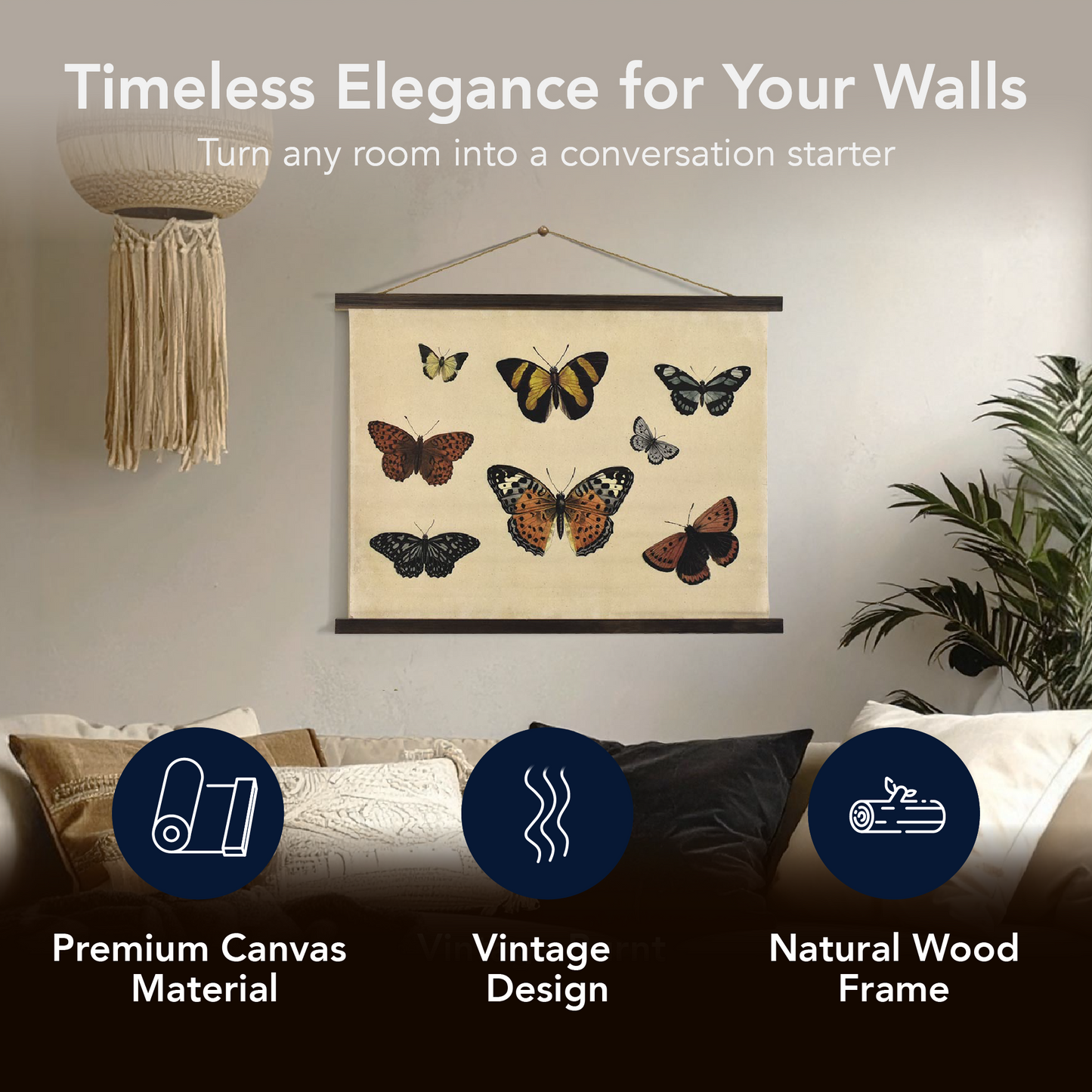Butterflies Collage Tapestry Wall Art by Heather Myers