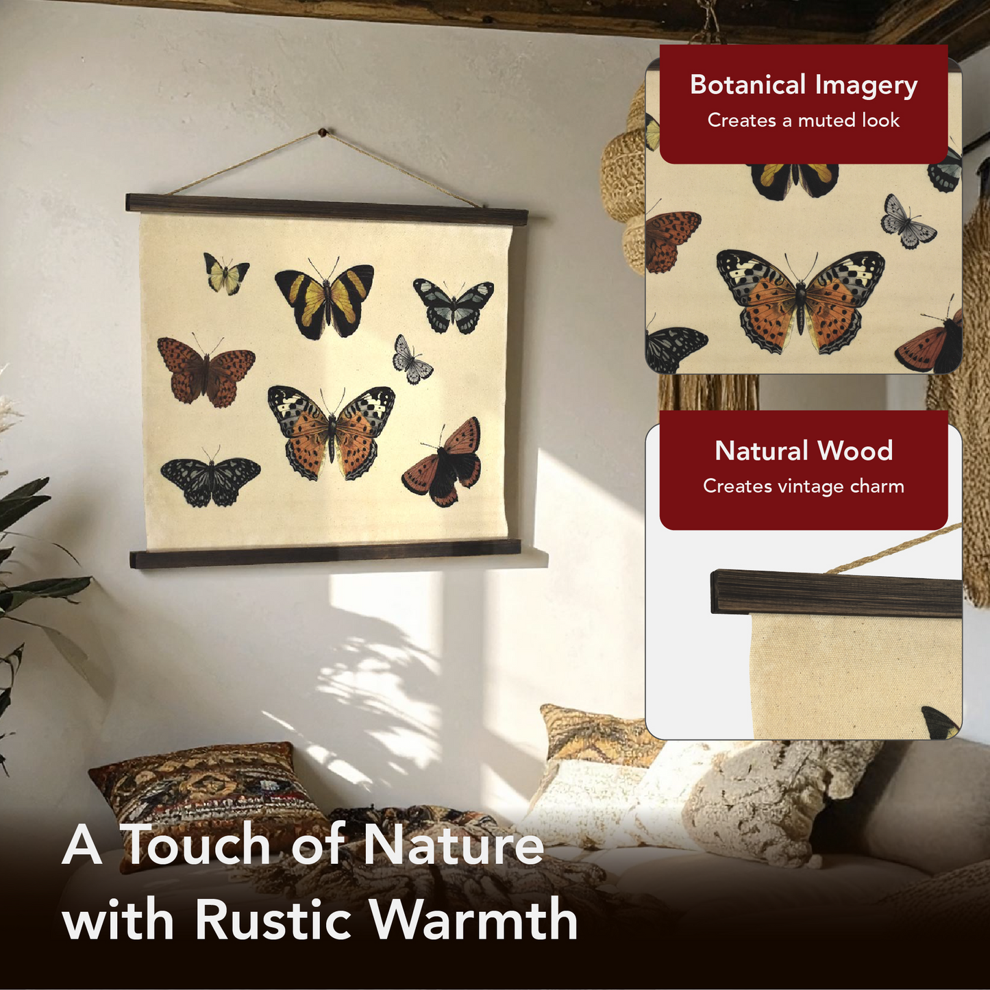 Butterflies Collage Tapestry Wall Art by Heather Myers