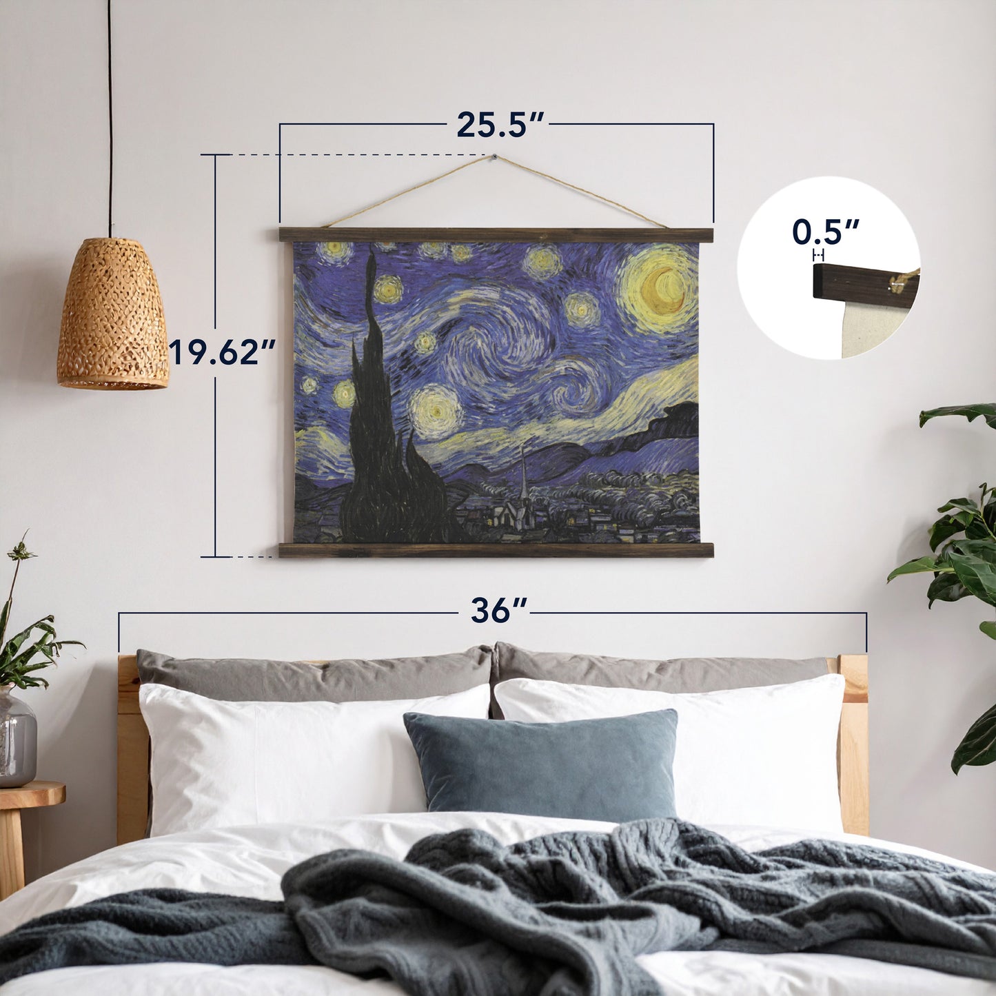 The Starry Night Over the Rhone Tapestry Wall Art - Van Gogh