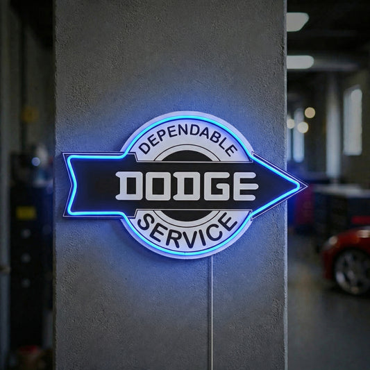 Vintage Dodge LED Sign for Garage & Man Cave Wall Decor