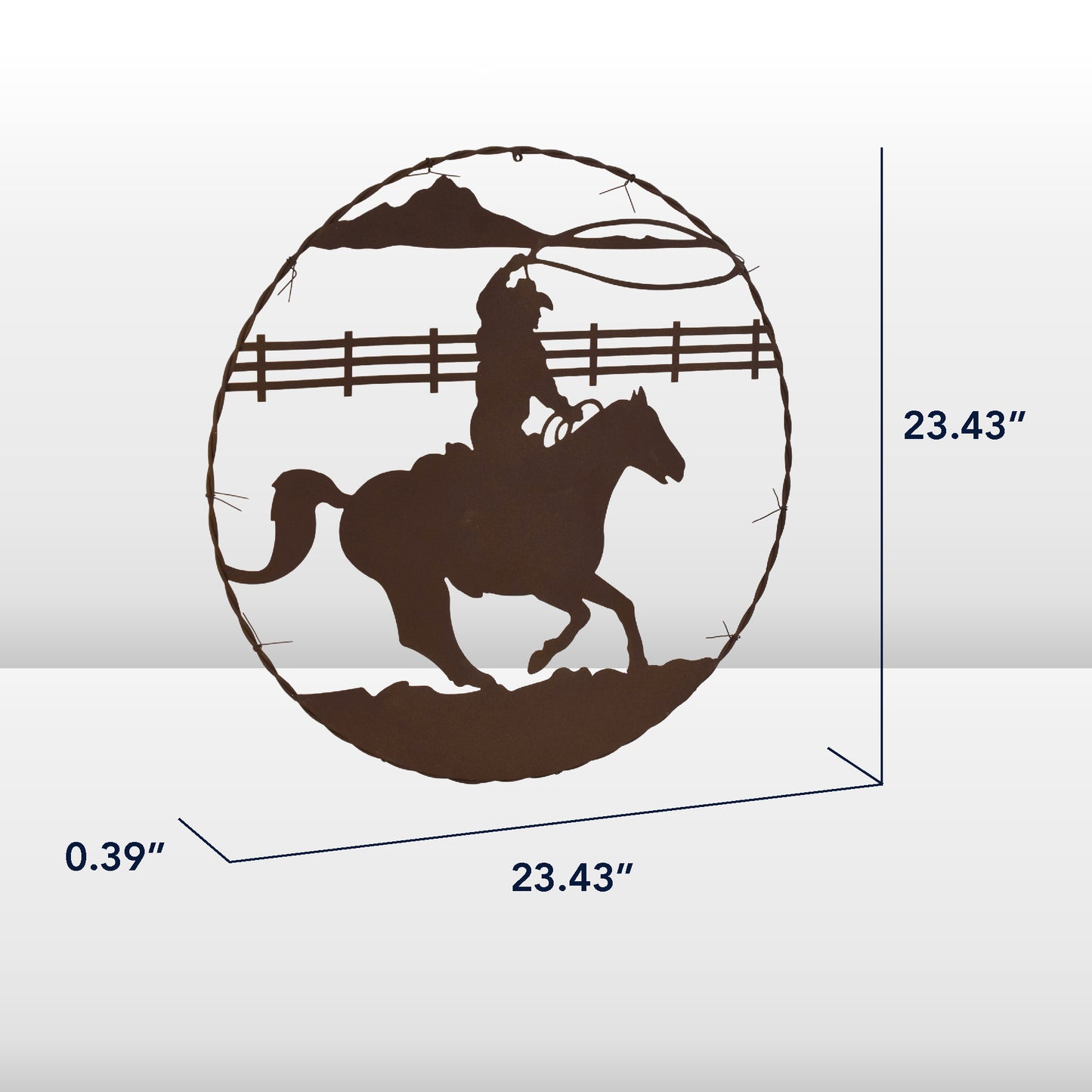 ProRodeo Cowboy Metal Barbed Wire Wall Art - Rustic Western Decor