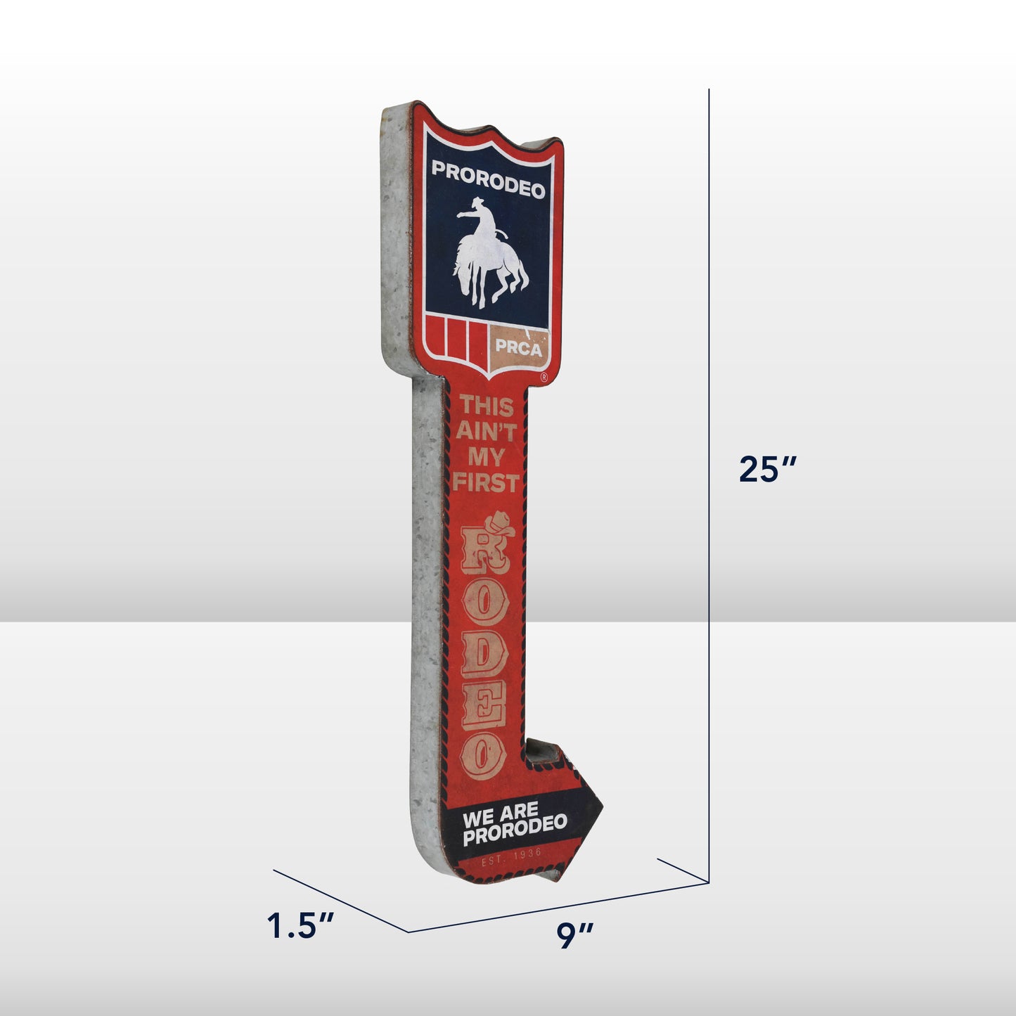 Arrow-Shaped "This Ain't My First Rodeo" Metal Sign