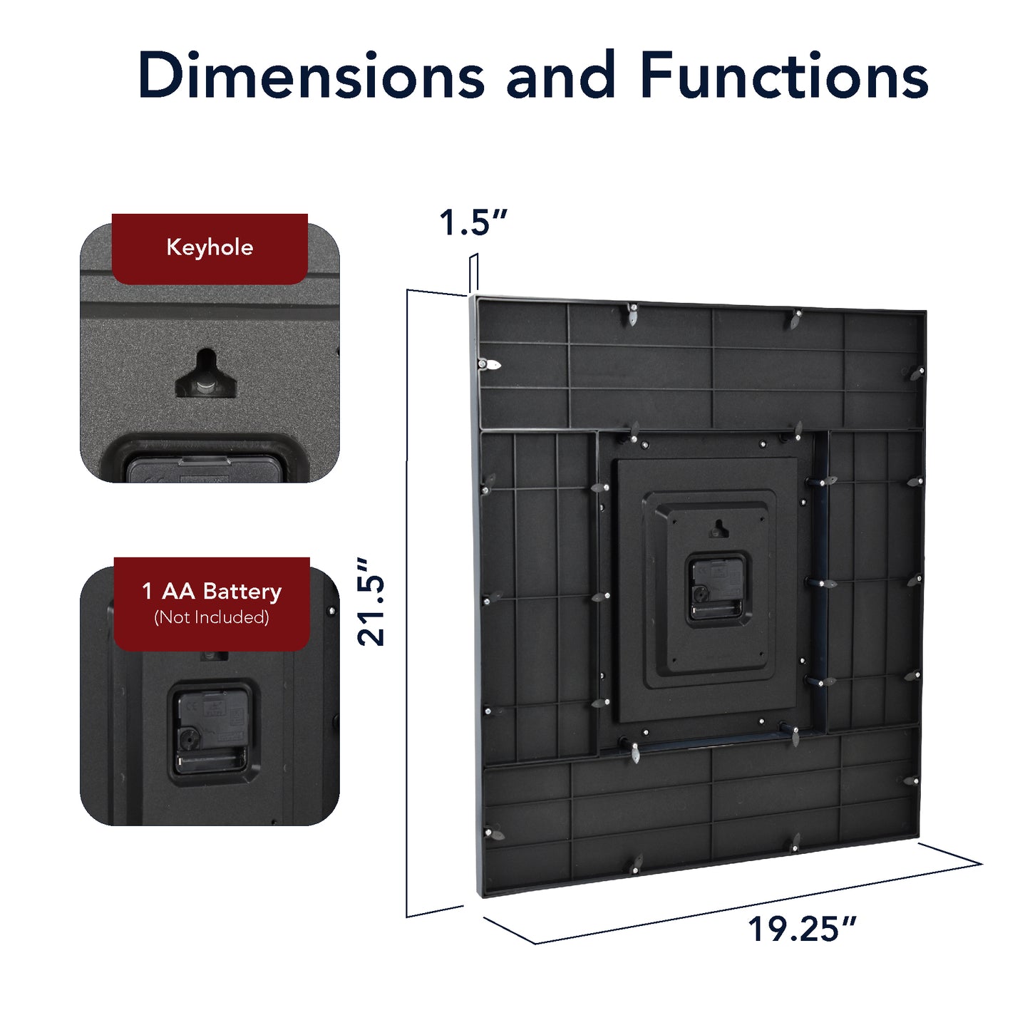 Photo Collage "The Great Wave" Black Wall Clock 21"