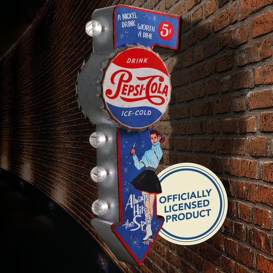 Pepsi-Cola Vintage Double-Sided LED Bottle Wall Sign Retro Decor