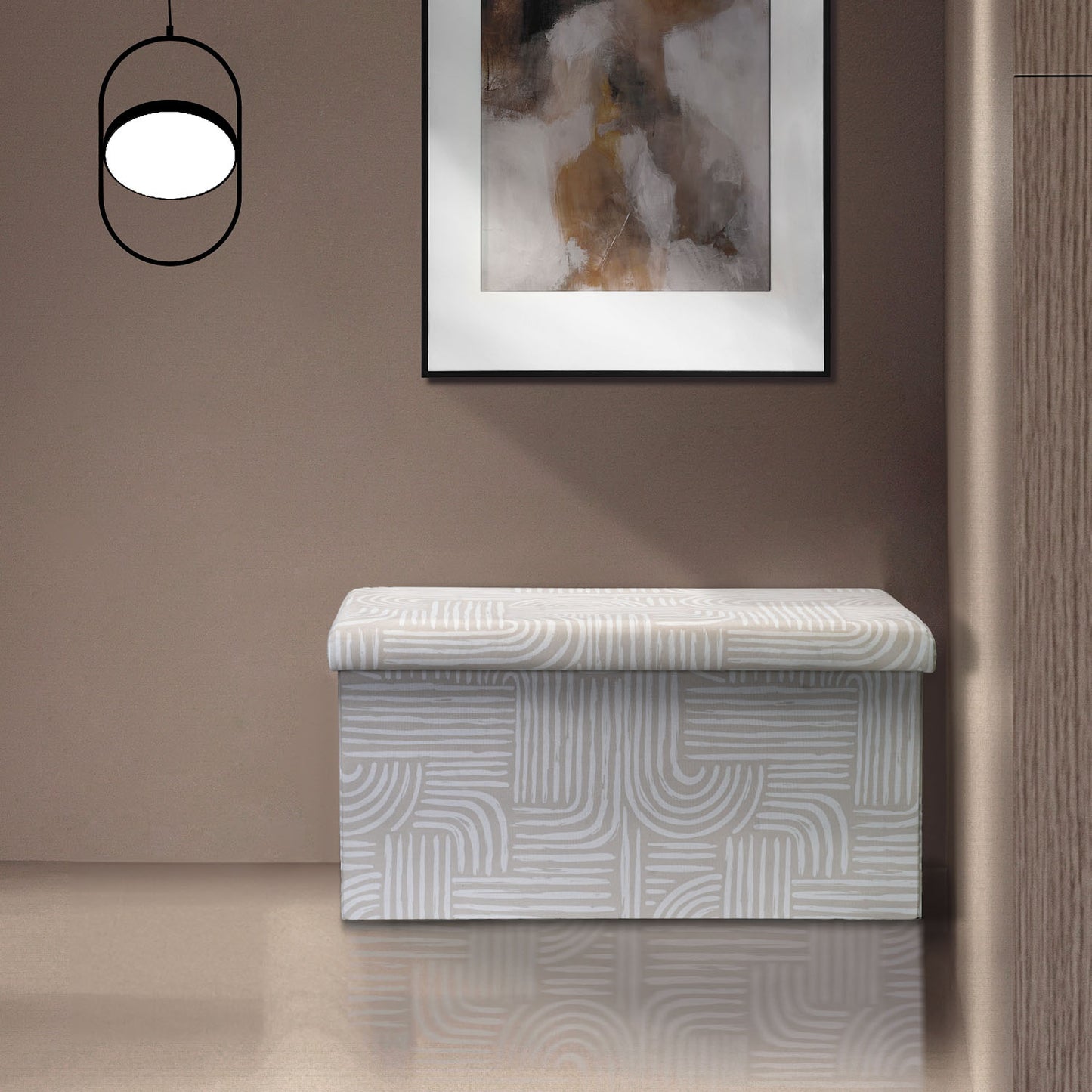 Concealed Cache Padded Foldable Storage Stool