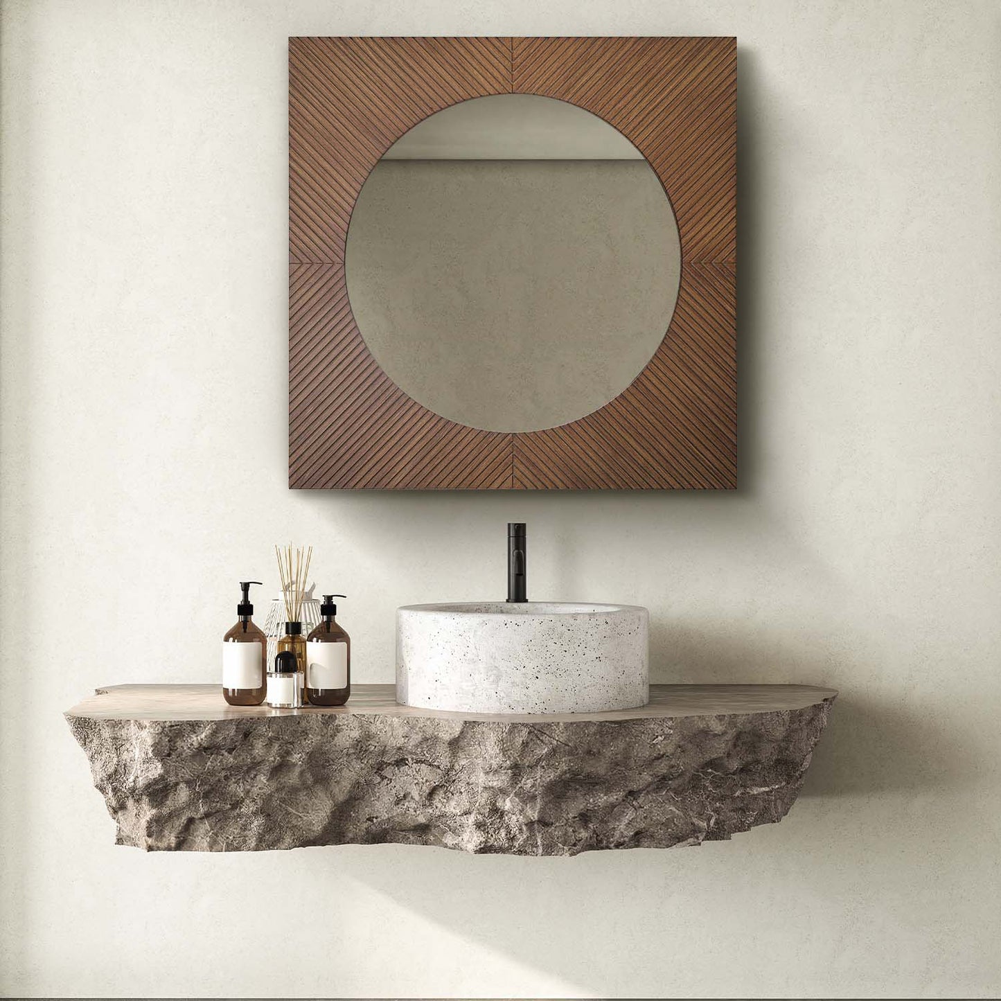 Carved Recollections Box Top Carved Mirror in Brown