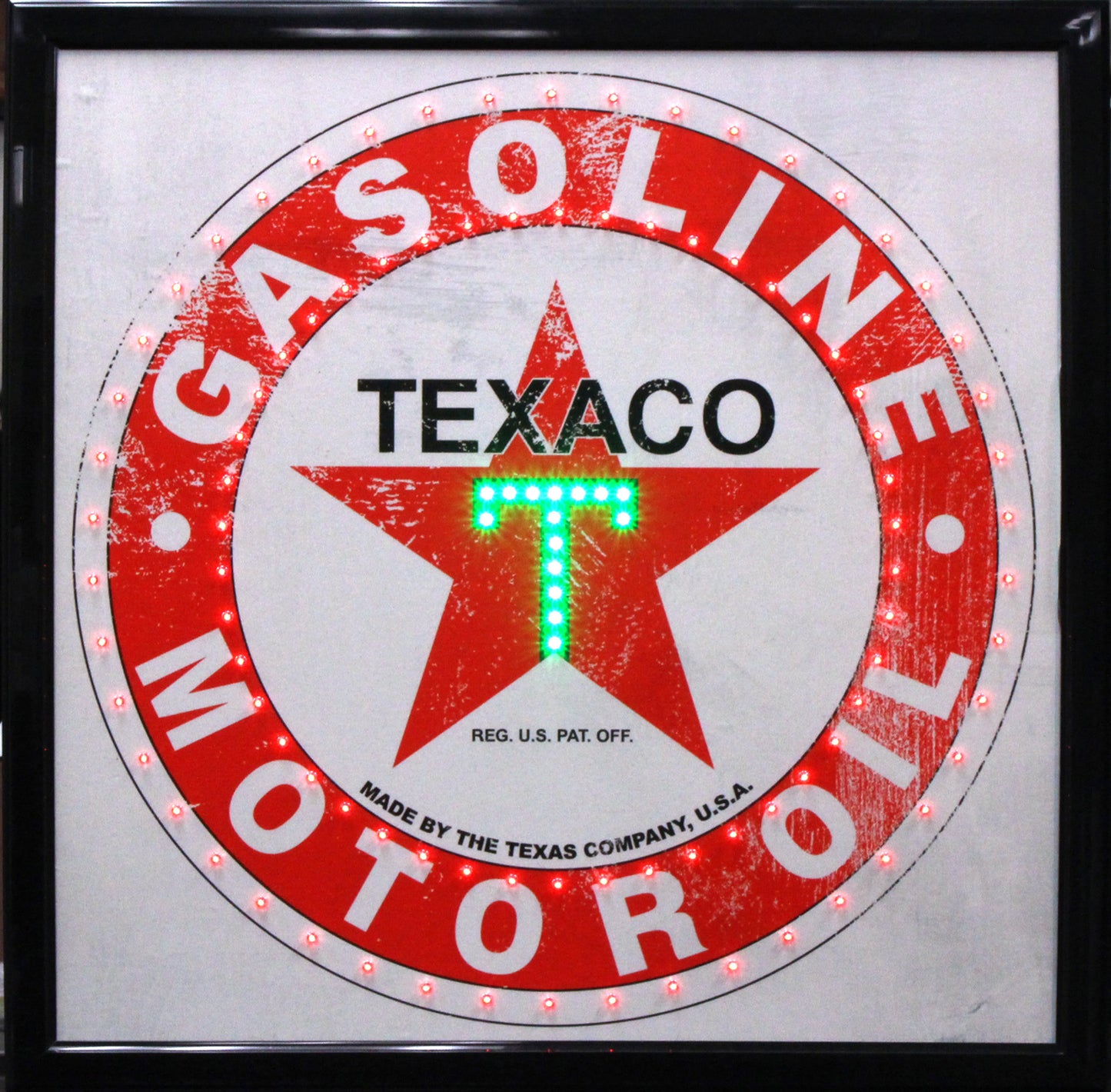 Officially Licensed Texaco Gasoline Motor Oil Framed LED Sign