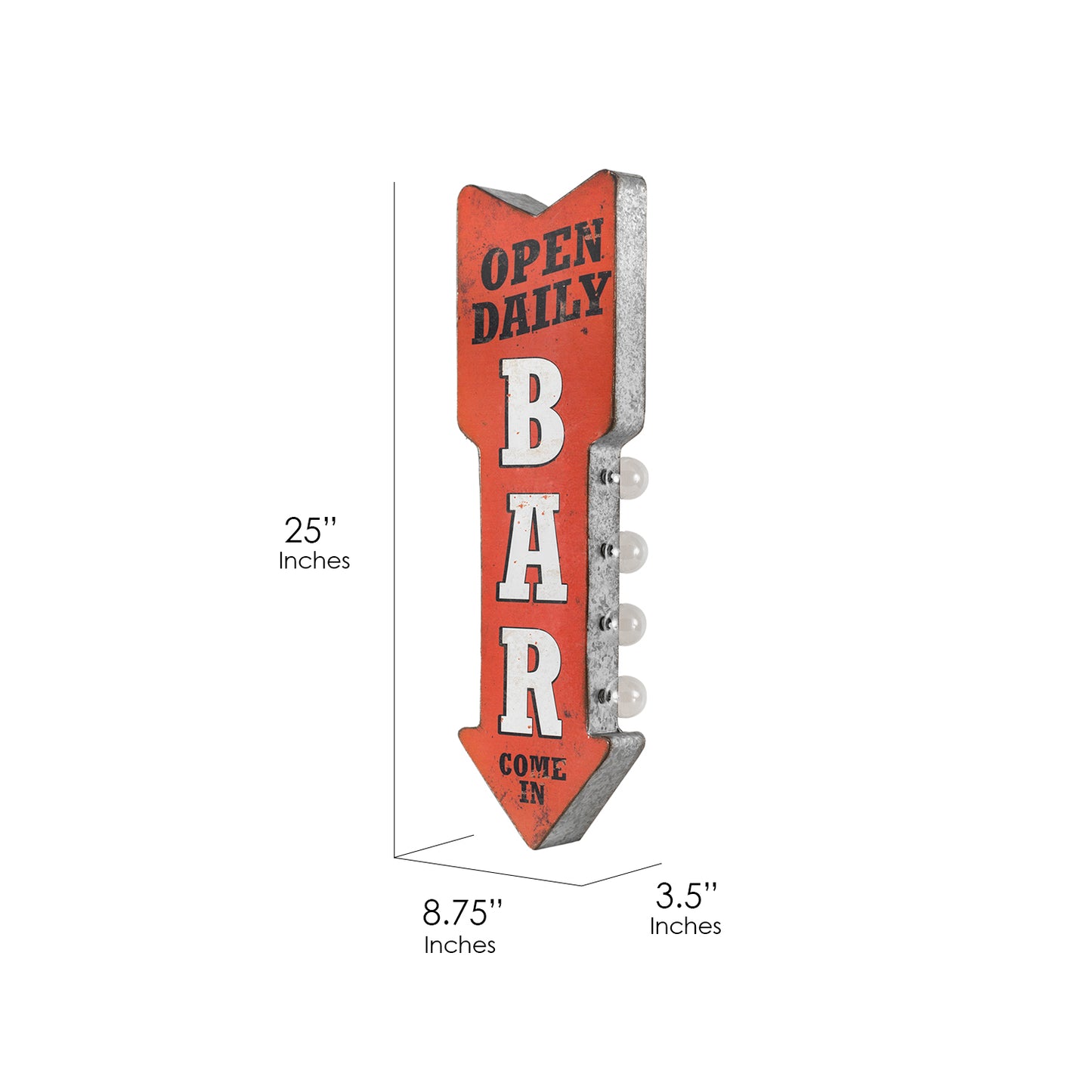 Vintage Bar LED Marquee Arrow Sign Wall Decor