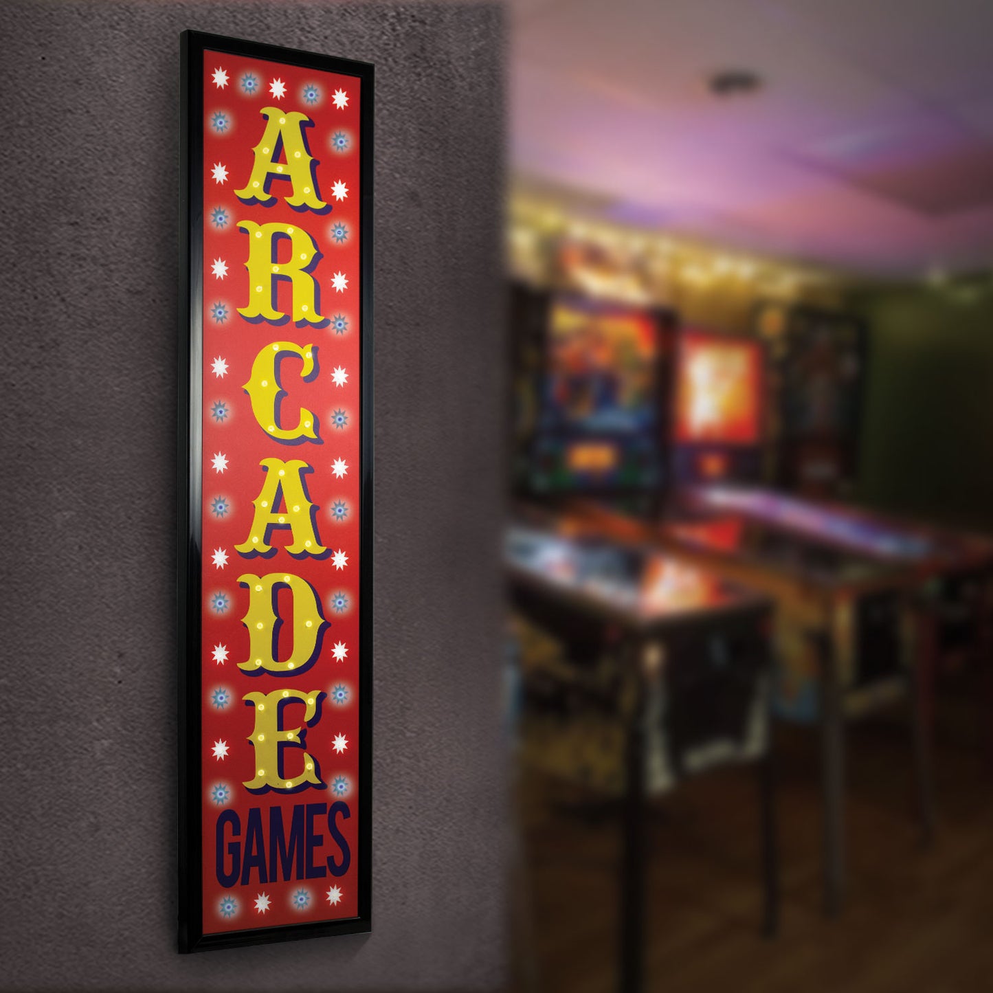 Arcade Games Framed LED Wall Sign