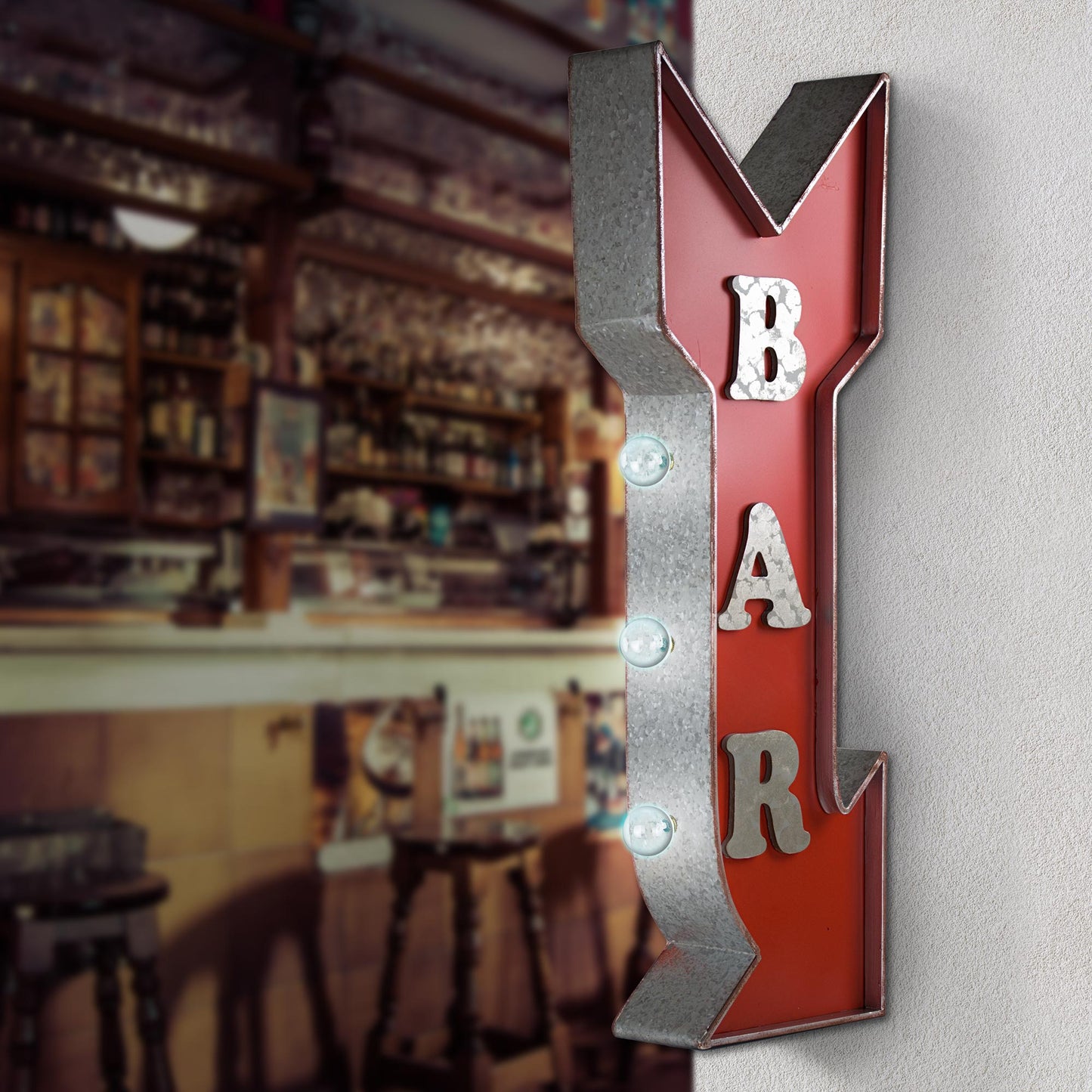 Bar Arrow LED Marquee Sign Off the Wall Decor