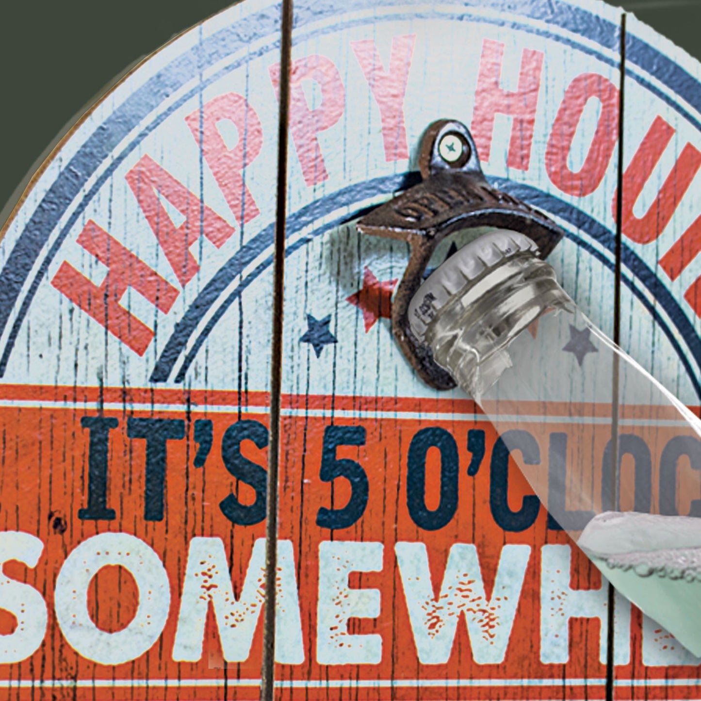 Happy Hour It's 5 O'Clock Somewhere Bottle Opener & Cap Catcher