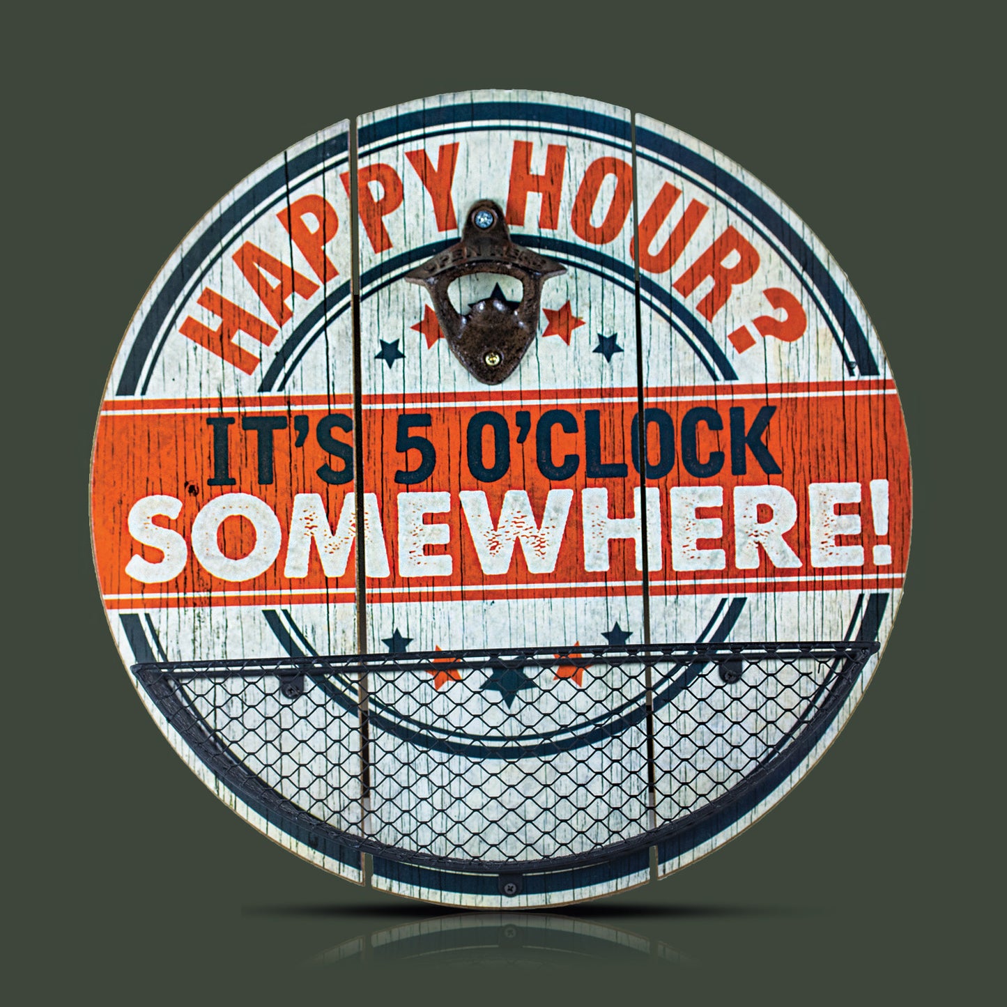 Happy Hour It's 5 O'Clock Somewhere Bottle Opener & Cap Catcher