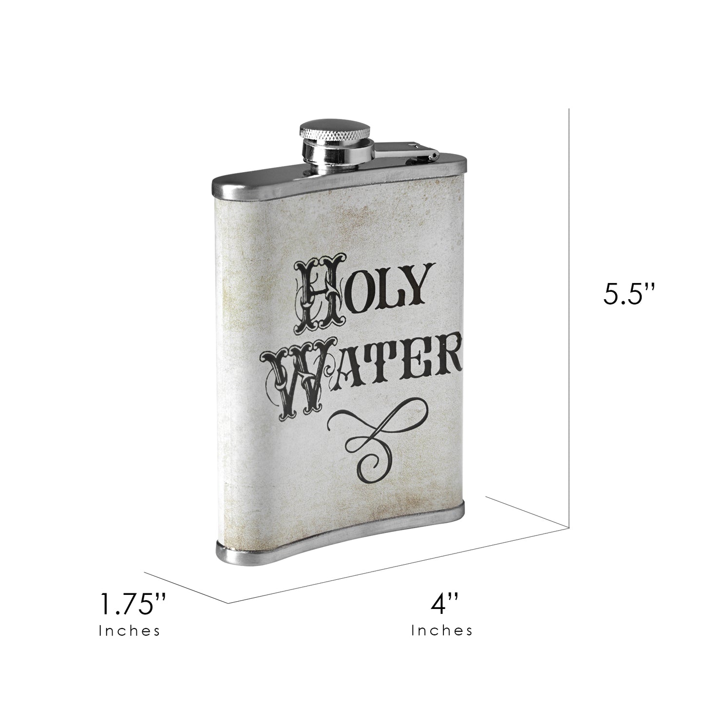 Holy Water Stainless Steel 8 oz Liquor Flask