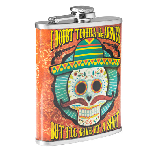 Doubt Tequila is the Answer Stainless Steel 8 oz Liquor Flask