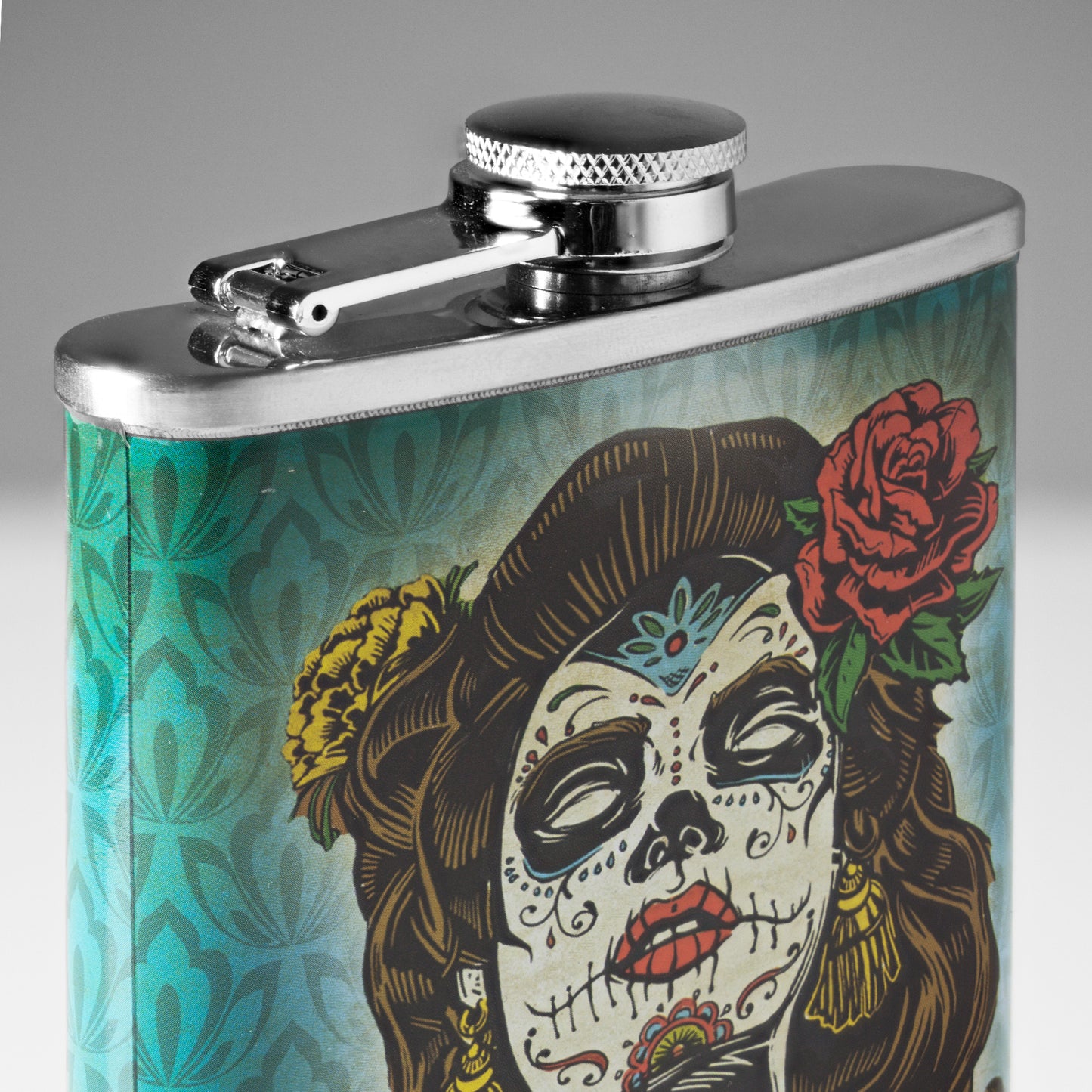 Magic Elixir Day of the Dead Stainless Steel 8 oz Liquor Flask