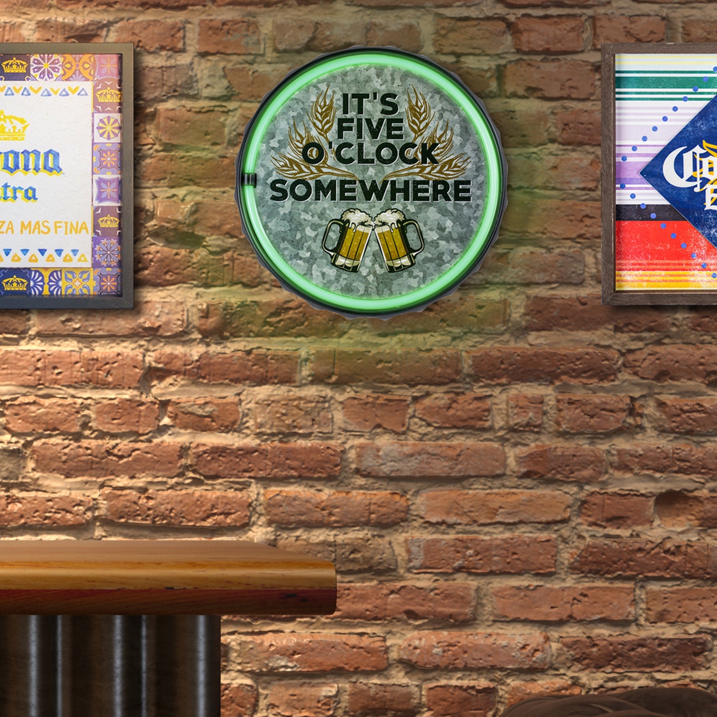 "It's 5 O’Clock Somewhere" Beer LED Neon Rope Wall Sign