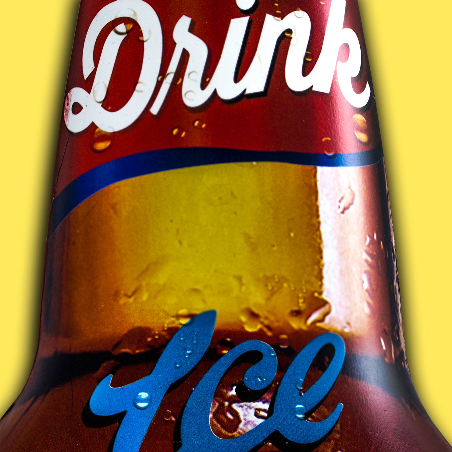 Drink Ice Cold Beer Sold Here" Wall Mounted Metal Bottle Opener with Cap Catcher 24" x 7"