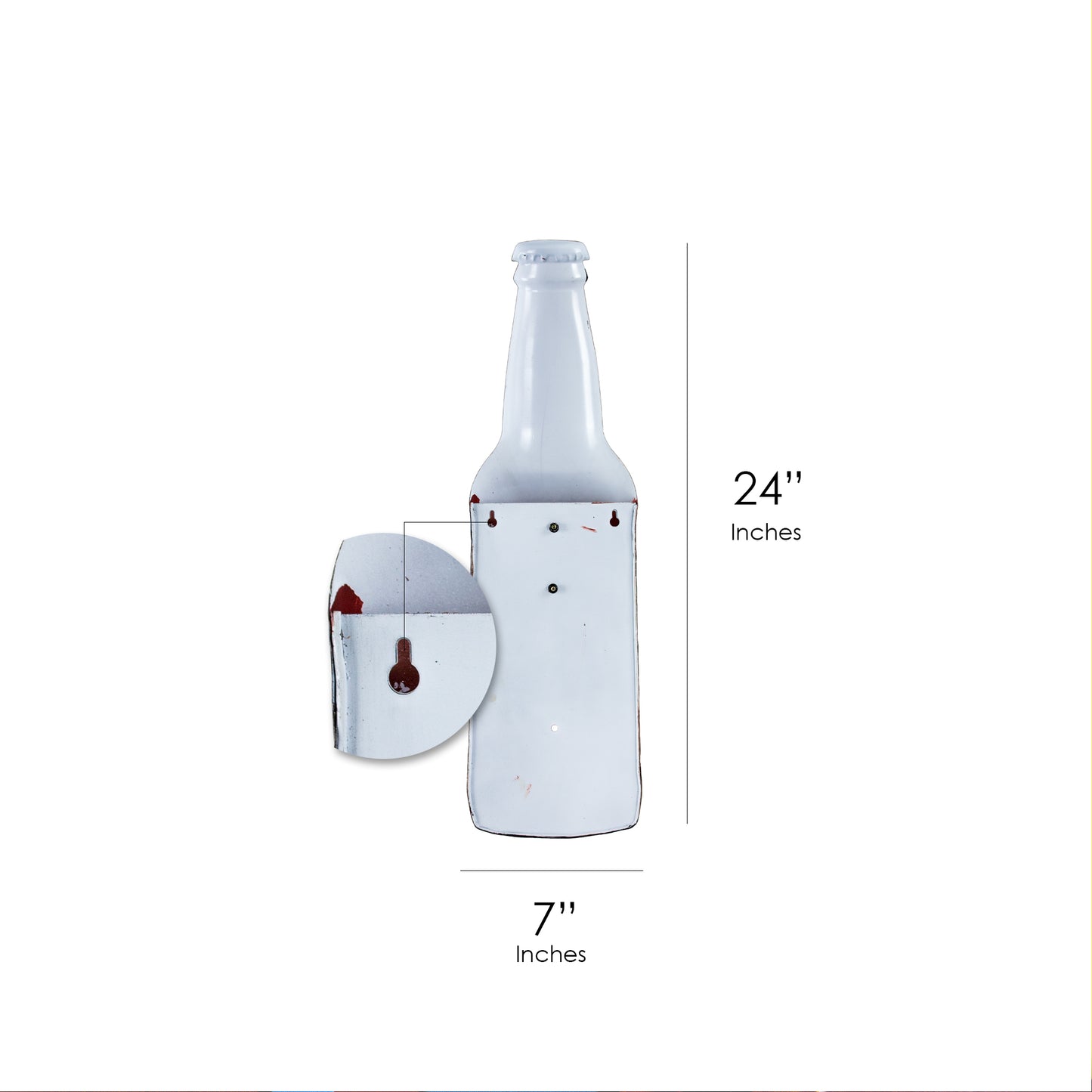 Drink Ice Cold Beer Sold Here" Wall Mounted Metal Bottle Opener with Cap Catcher 24" x 7"