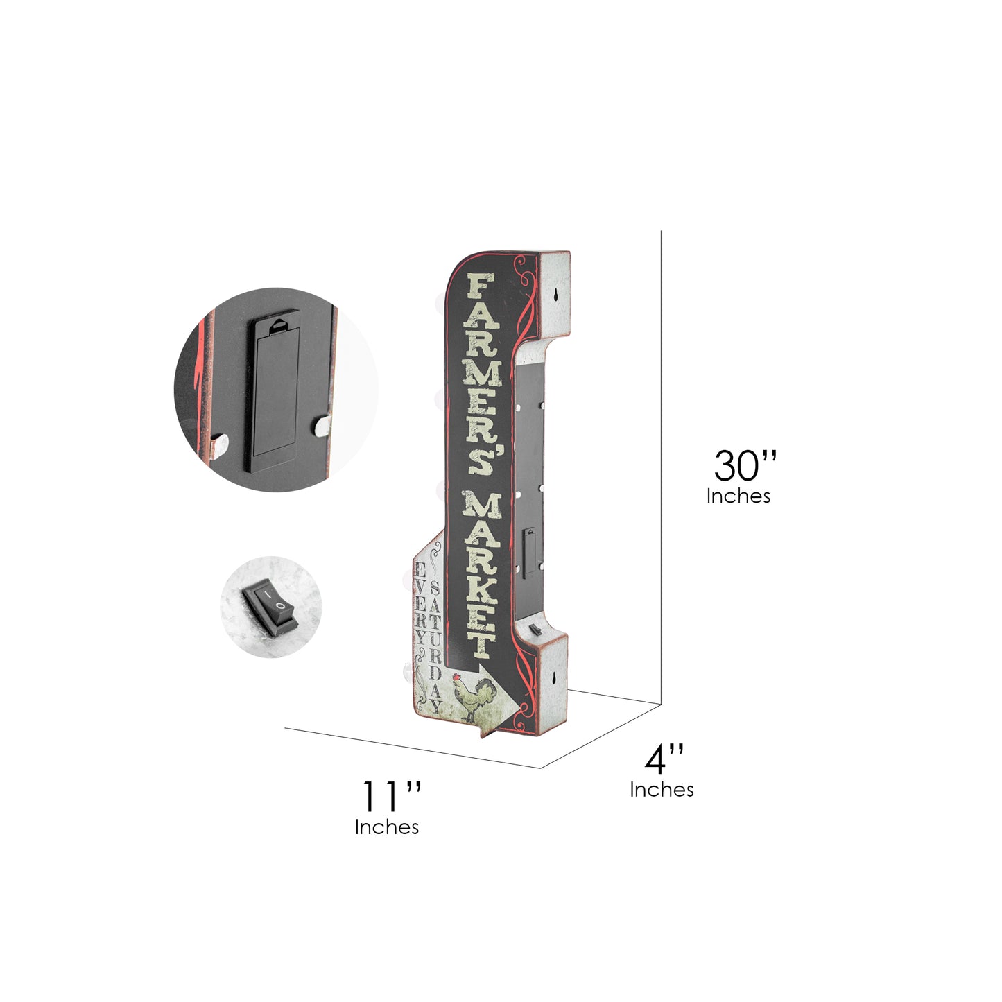 Farmer's Market Vintage LED Marquee Sign