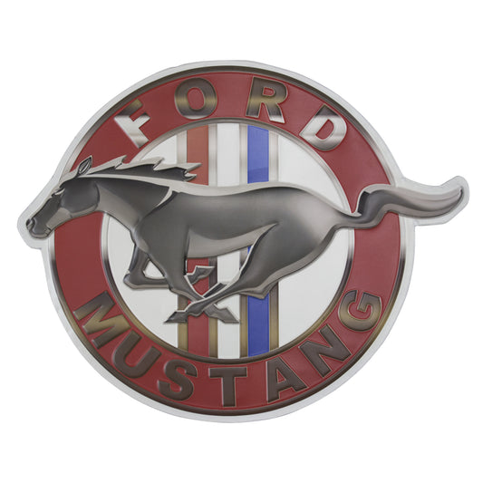Vintage Ford Mustang Logo Embossed Metal Sign