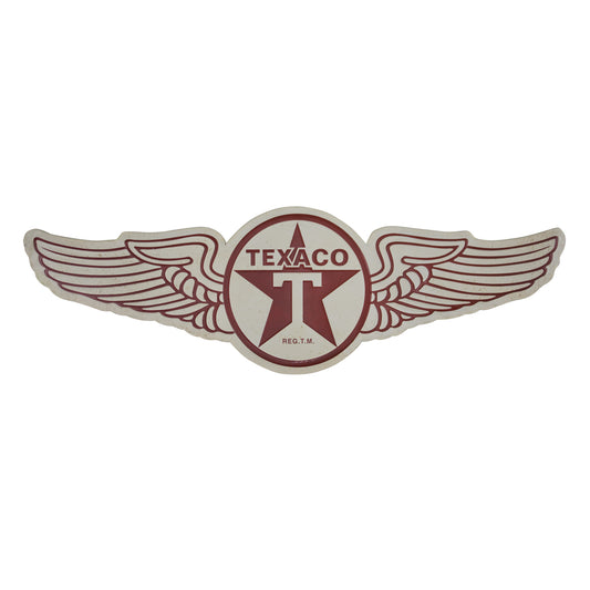 Vintage Texaco Wings Logo Embossed Metal Sign