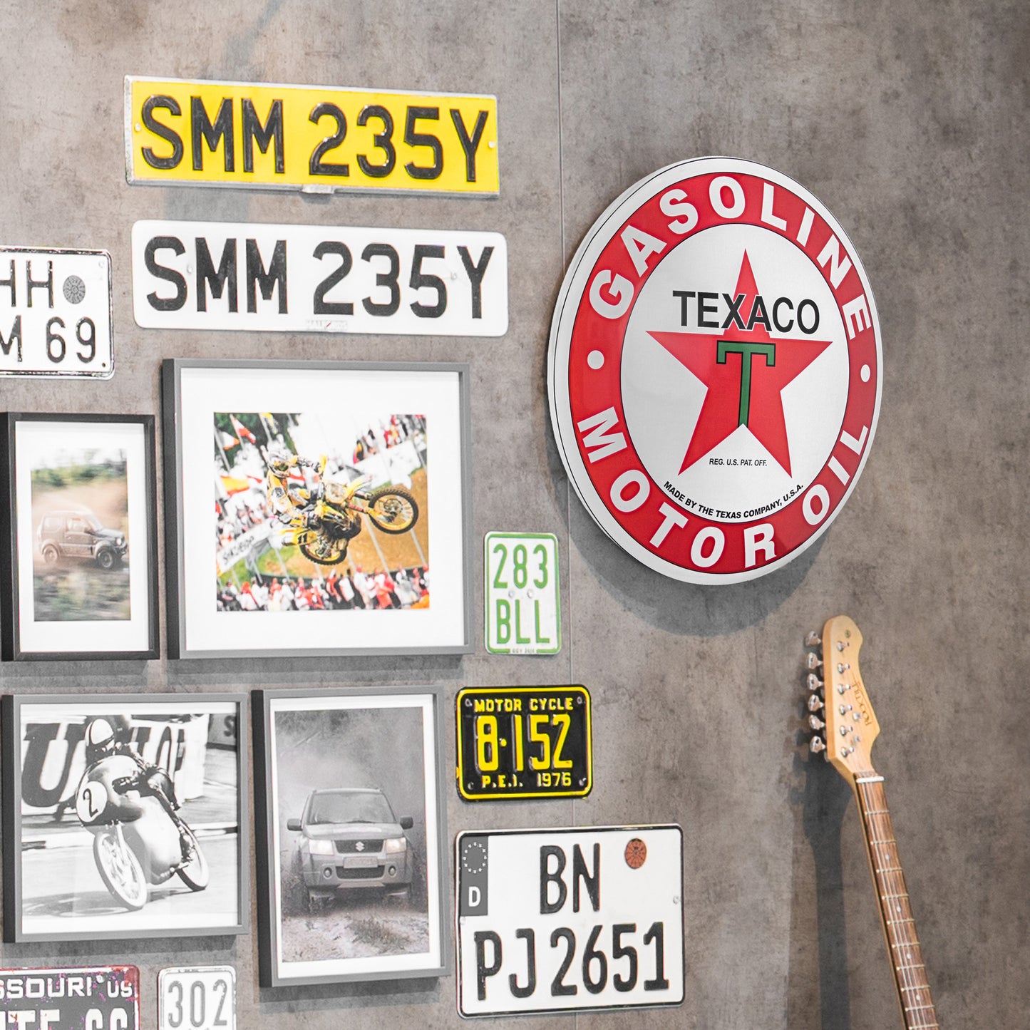 Licensed Texaco Gasoline Motor Oil Dome Metal Sign