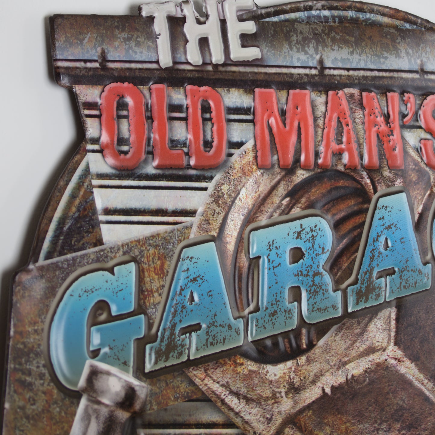 The Old Man's Garage - Don't Touch My Stuff Embossed Metal Sign