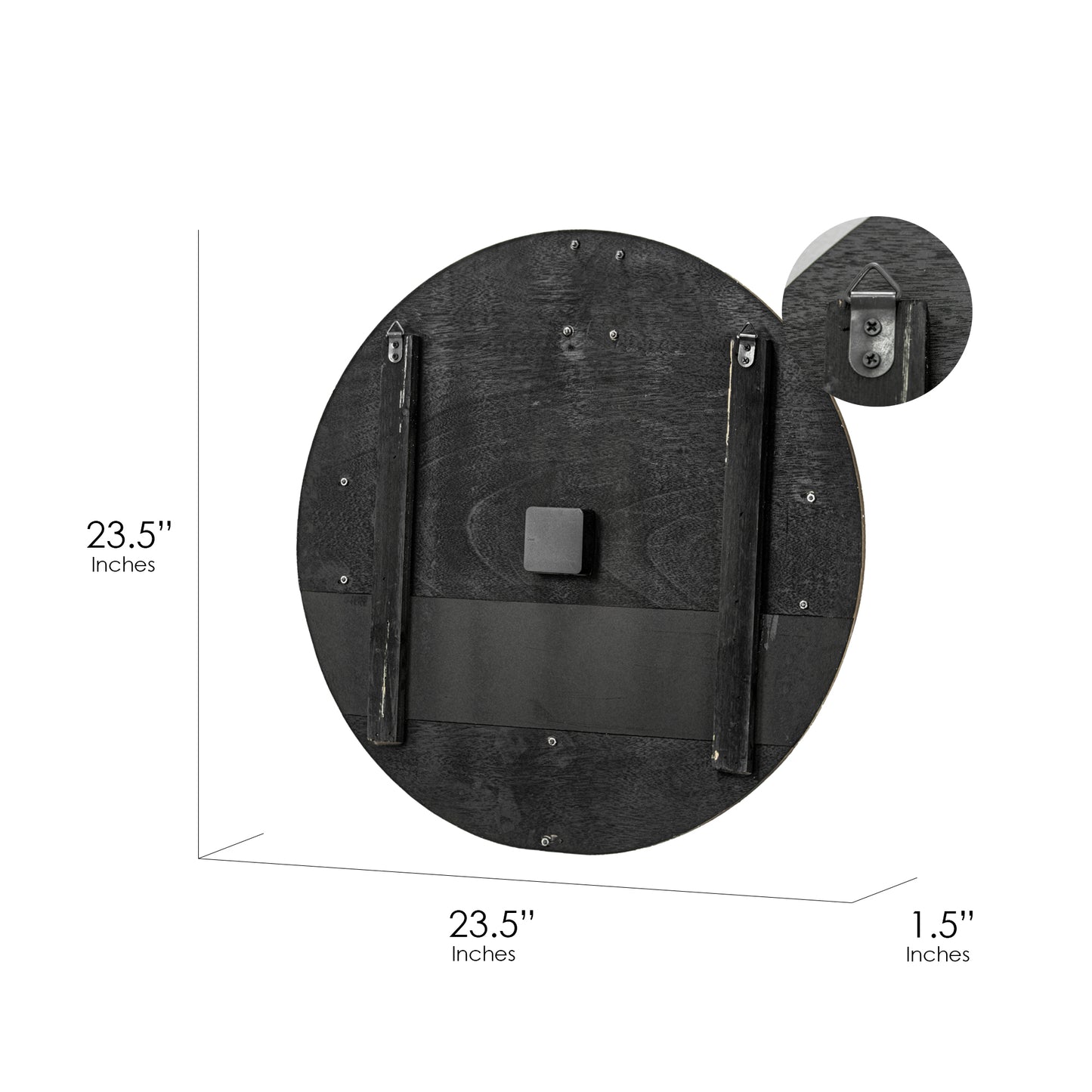 Oversized Wood & Metal Farmhouse Wall Clock 23"