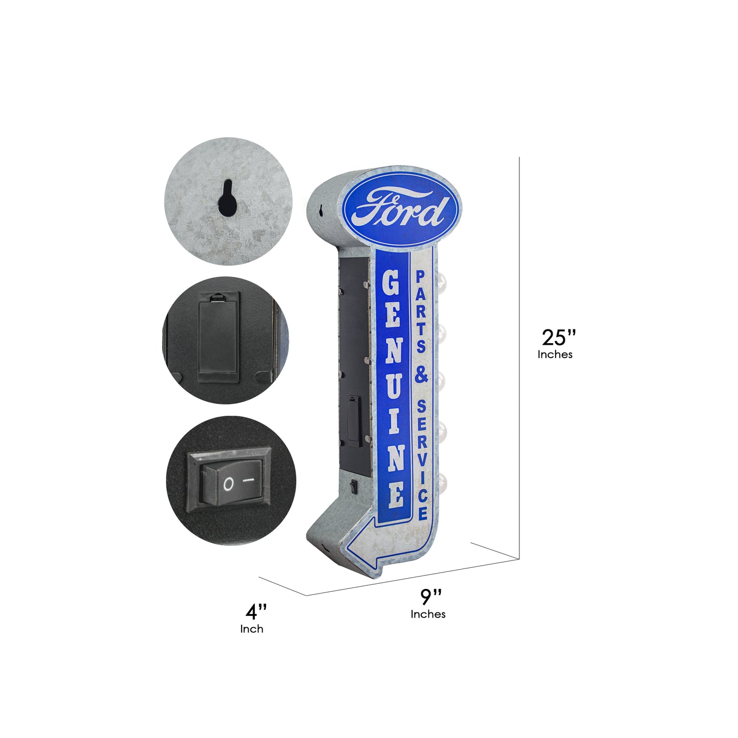 Officially Licensed Vintage Ford Parts & Services LED Marquee Sign