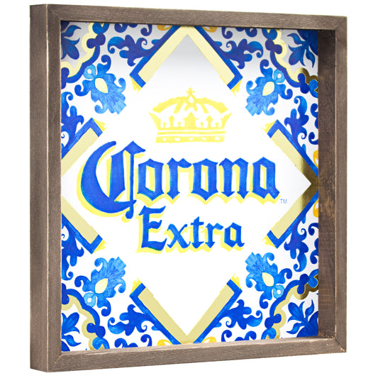 Corona Extra Beer Framed Art Print with Gold Foil 14.25"