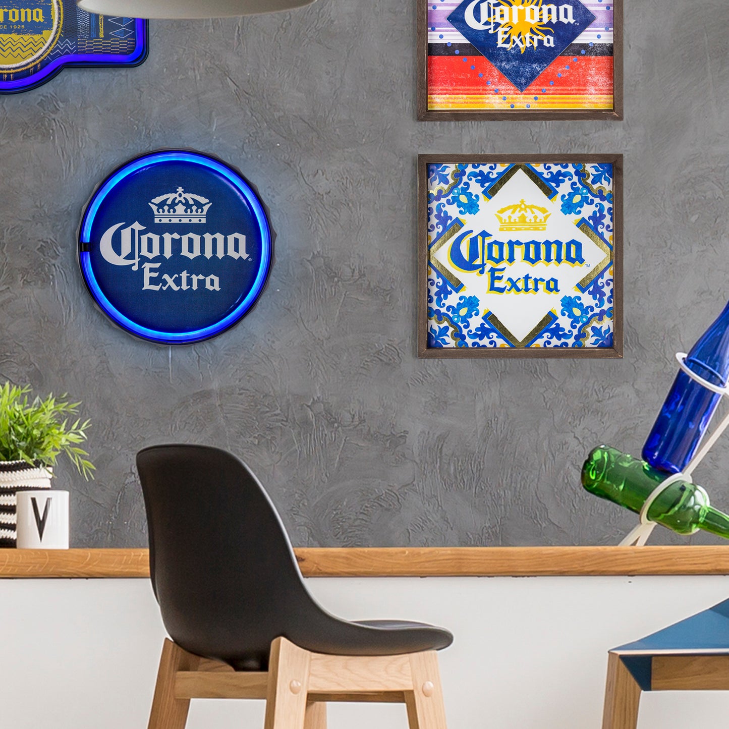 Corona Extra Beer Framed Art Print with Gold Foil 14.25"