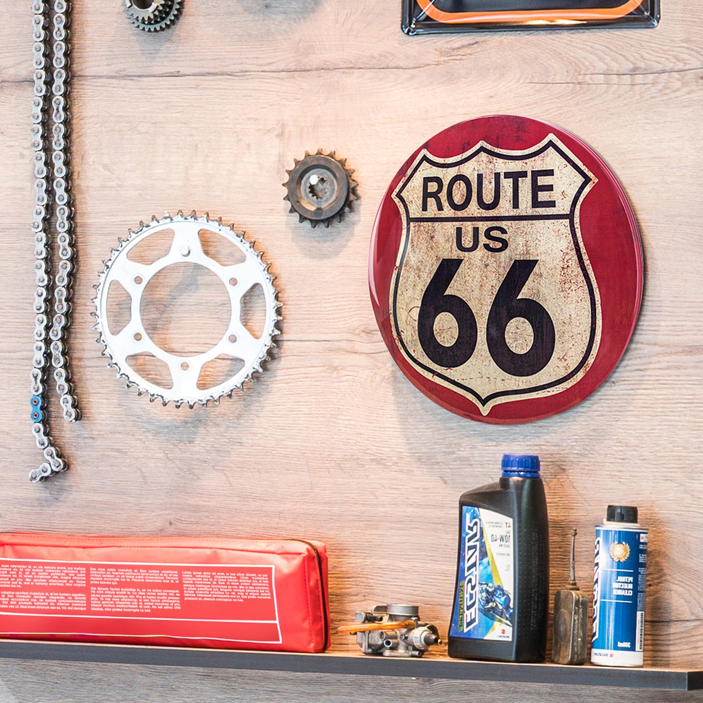 Route 66 Dome Metal Sign (15")