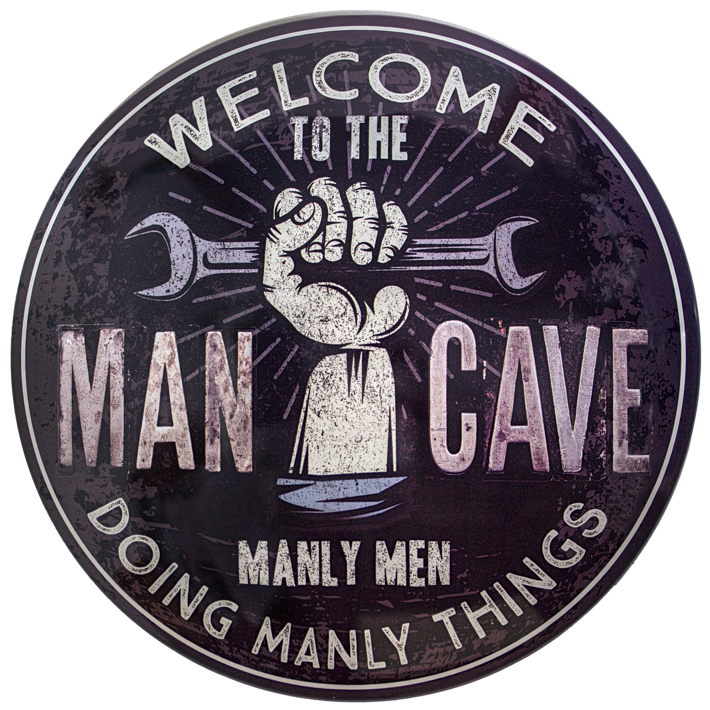 Man Cave Dome Metal Sign (15")