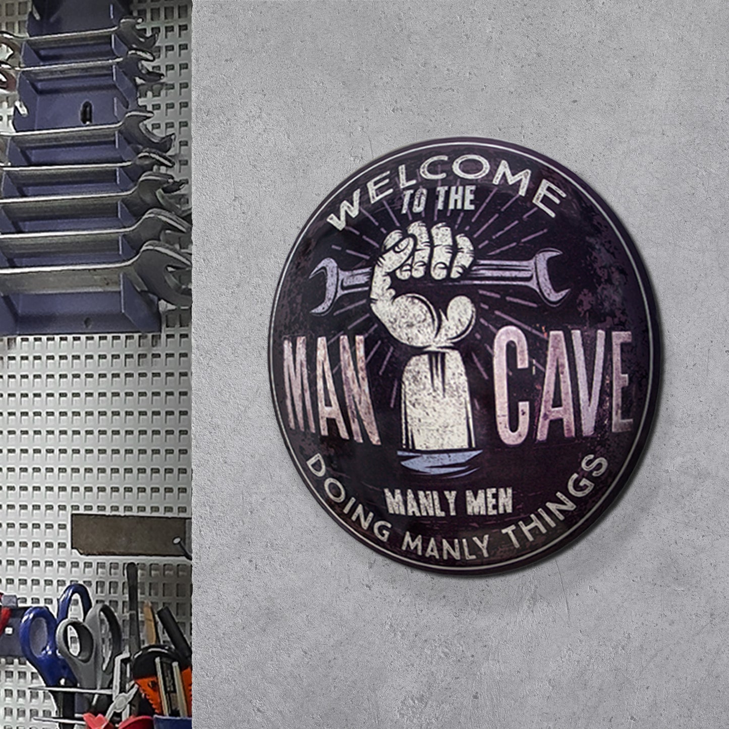 Man Cave Dome Metal Sign (15")