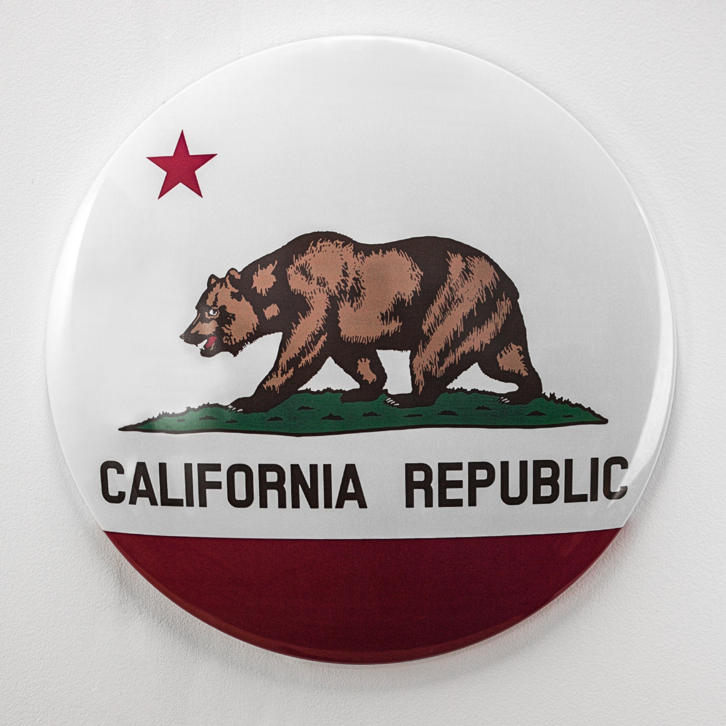 California State Flag Dome Metal Sign (15")