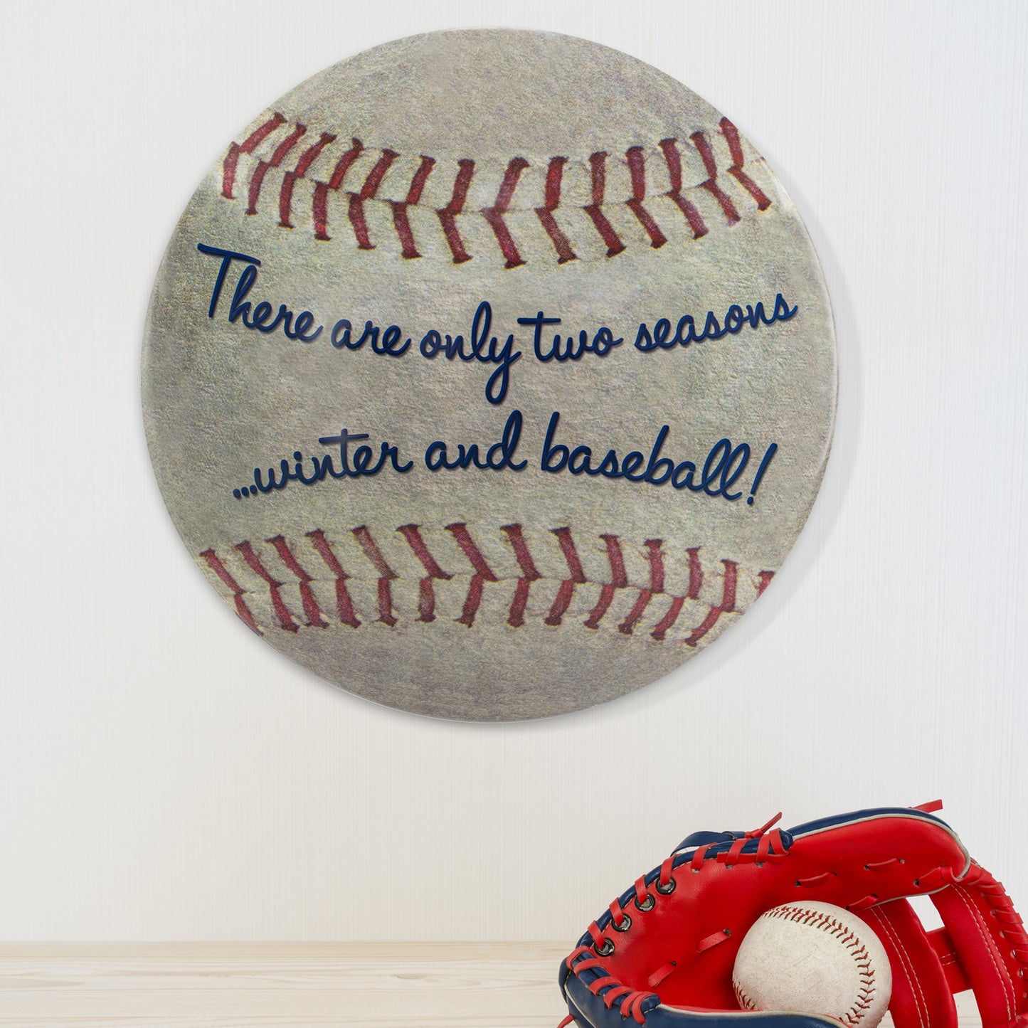 Two Seasons Baseball Dome Metal Sign (15")