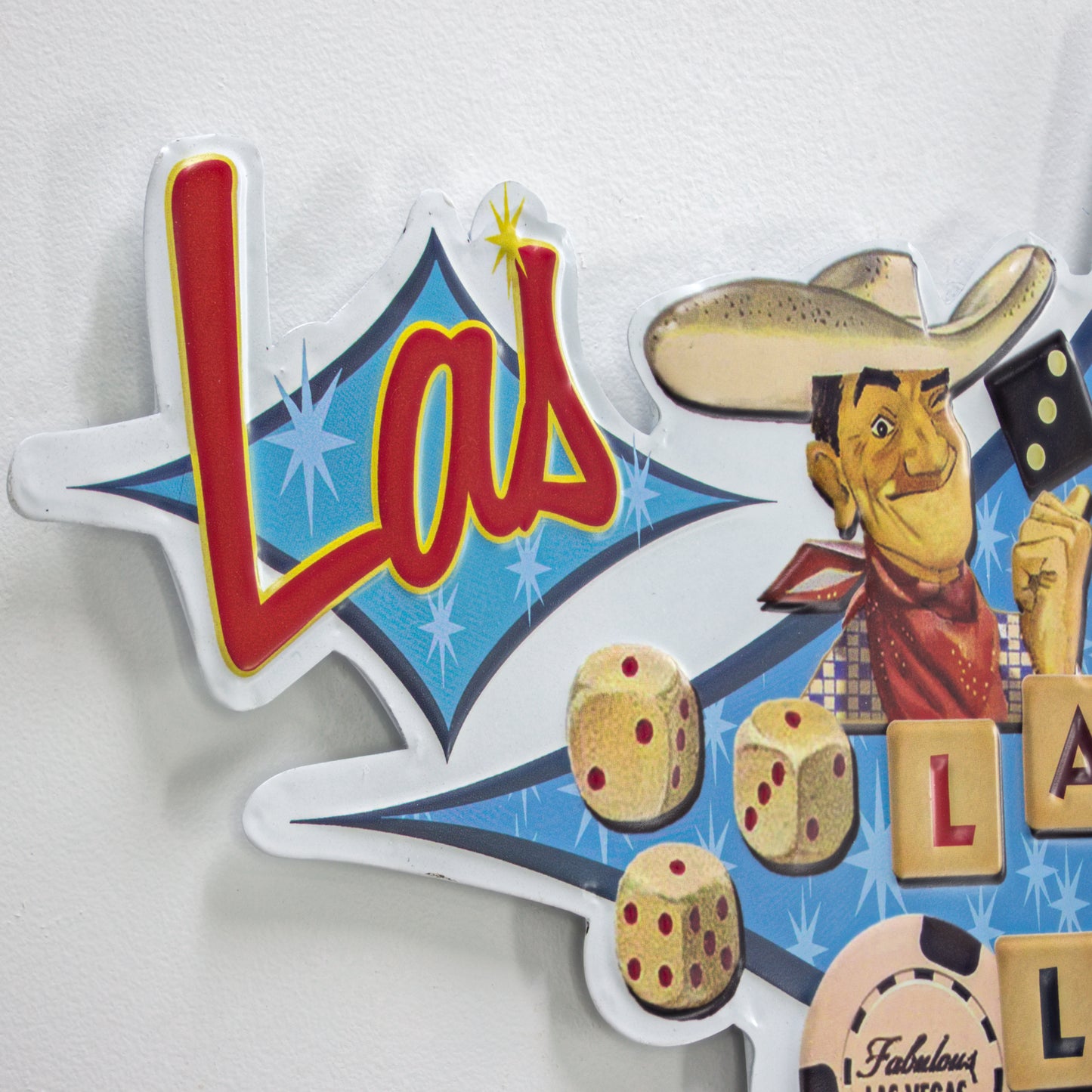 Viva Las Vegas Lady Luck Embossed Metal Sign