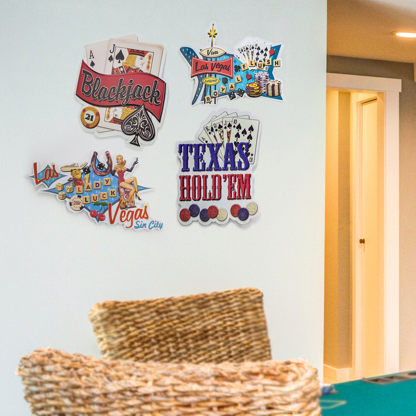 Texas Hold'em Embossed Metal Sign