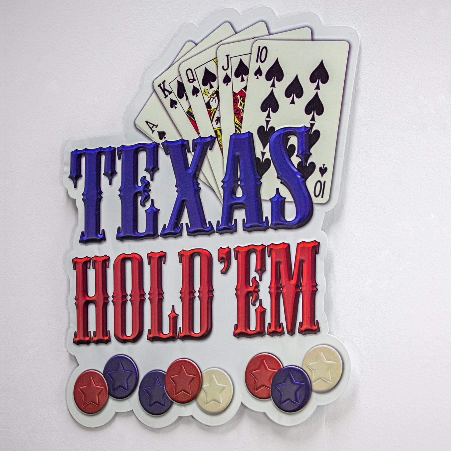 Texas Hold'em Embossed Metal Sign