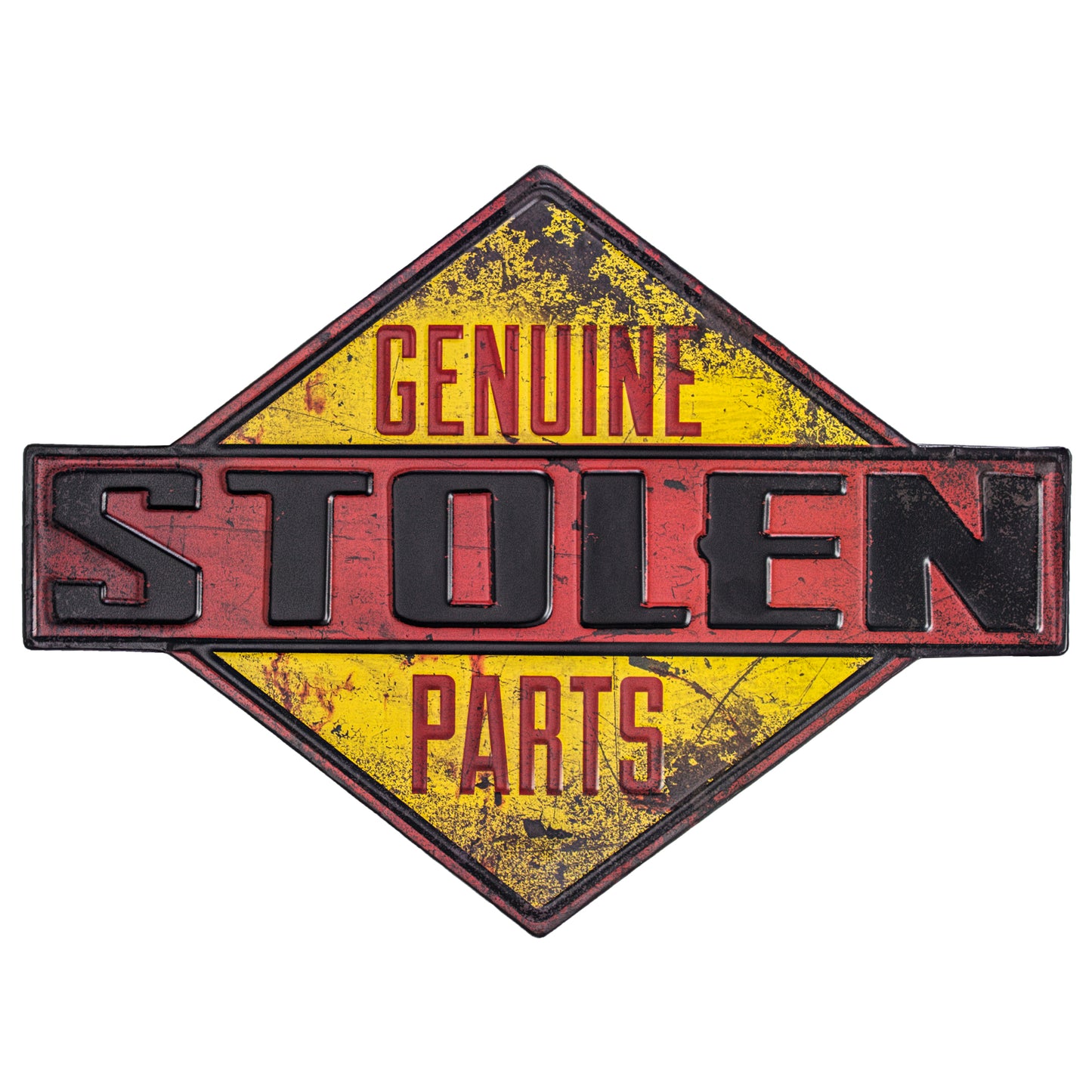 Genuine Stole Parts Embossed Metal Sign