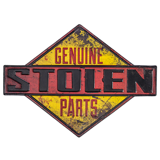 Genuine Stole Parts Embossed Metal Sign