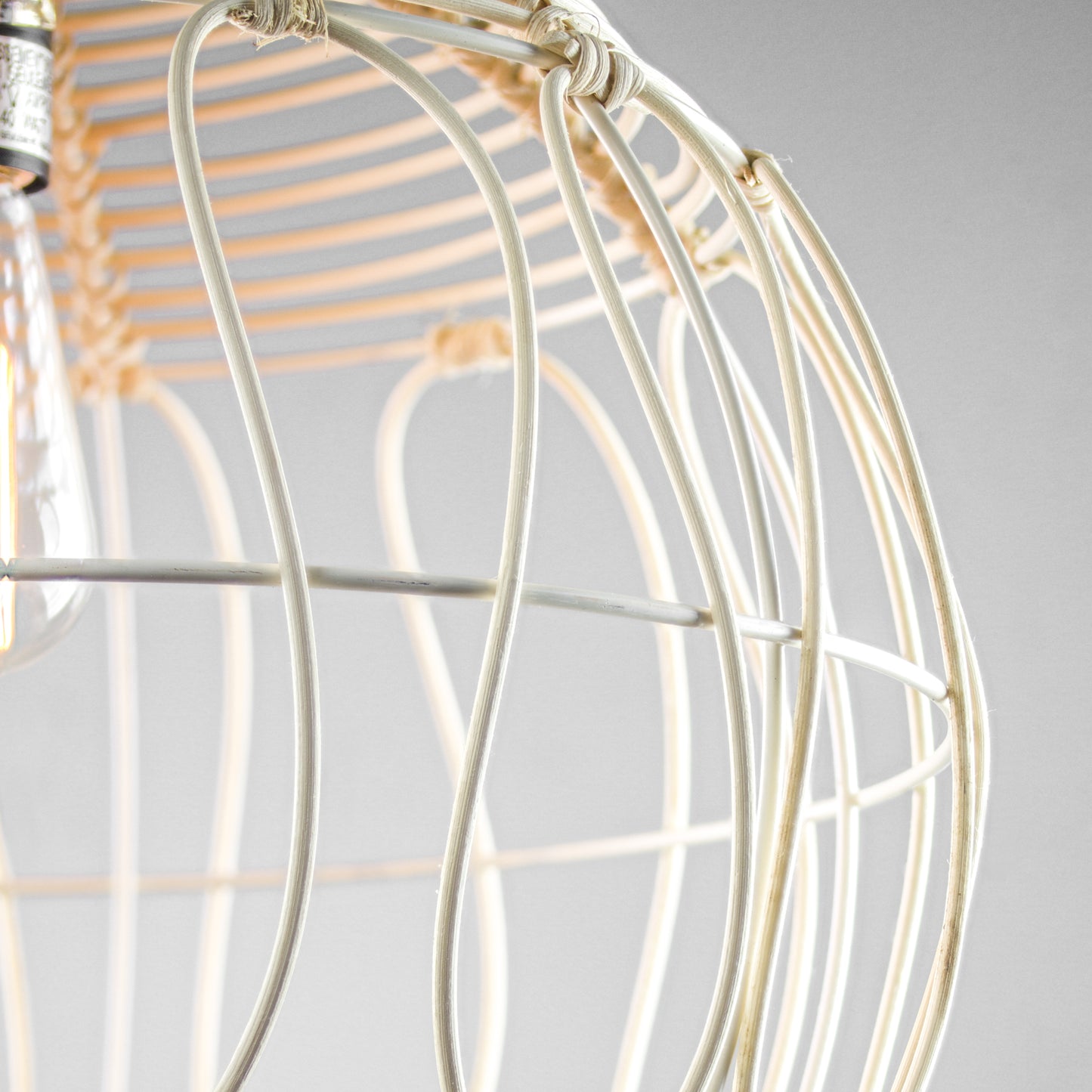 Wicker Globe Style Hanging Pendant Lamp