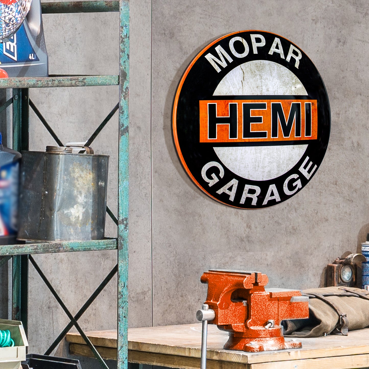 Mopar Hemi Garage Dome Metal Sign Wall Decor (15”)