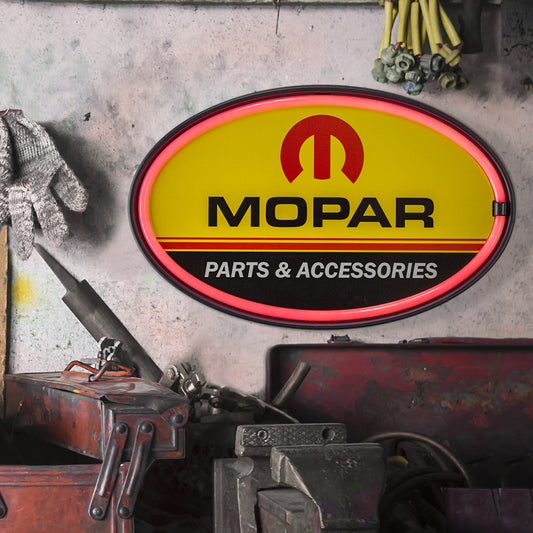 Mopar Chrysler Parts & Accessories LED Neon Light Sign (10.25” x 16.25”)